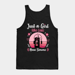 Just A Girl Who Loves Nina Simone Retro Vintage Tank Top